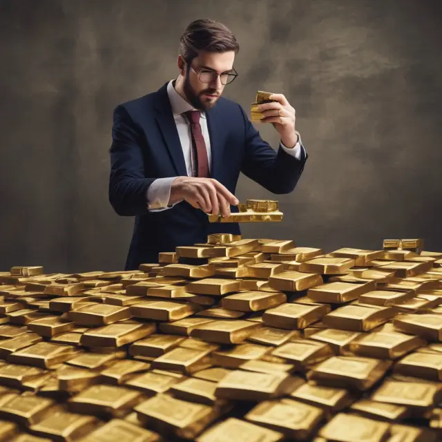 Banker assessing risk of gold versus intricate collateral during CDO warehousing