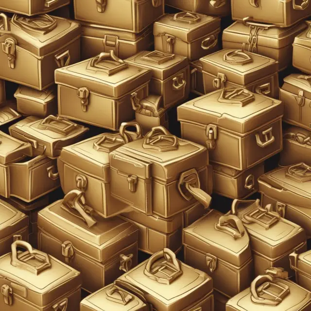 A scene of golden keys unlocking numerous chests containing various securities, symbolizing the benefits of warehousing for issuers and underwriters in the financial market