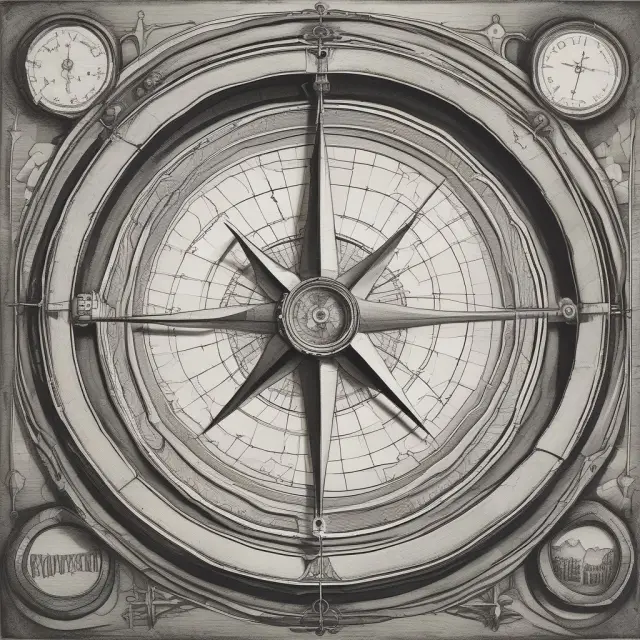 A compass with WARF symbol at the tip, guiding investment decisions through various case studies