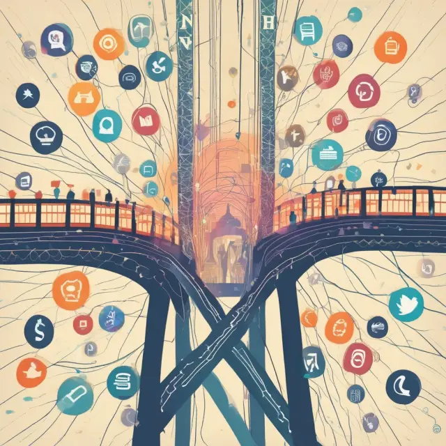 A network of social media users interacting, creating a bridge to warm calls