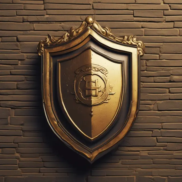 Golden warm cards form a shield protecting a castle
