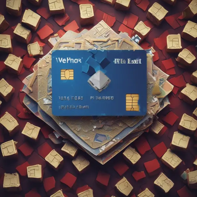 A credit card puzzle with a dynamic, evolving warning bulletin and an EMV shield protecting the center.