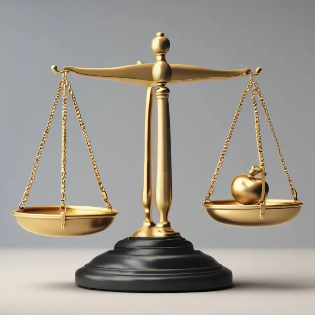 Golden scale weighs risks (yin) against opportunities (yang) in institutional investment through warrant coverage