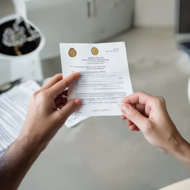 Grantor passing crystal-clear title deed to grantee during real estate transaction