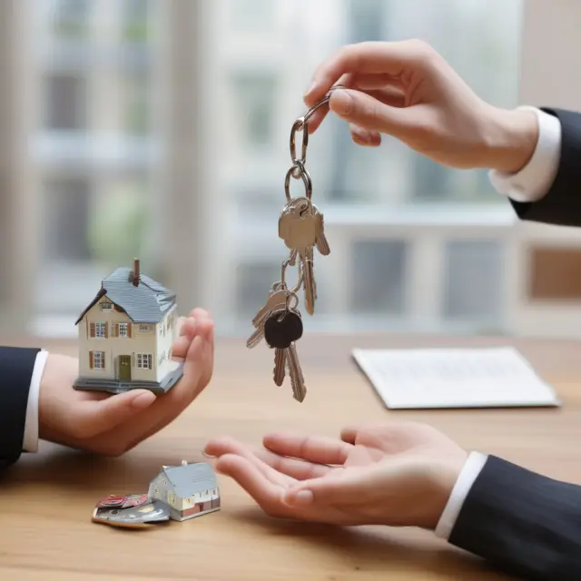 Three professionals - an attorney, title company, and real estate agent - each holding a key representing their role in securing a clear warranty of title during a real estate transaction