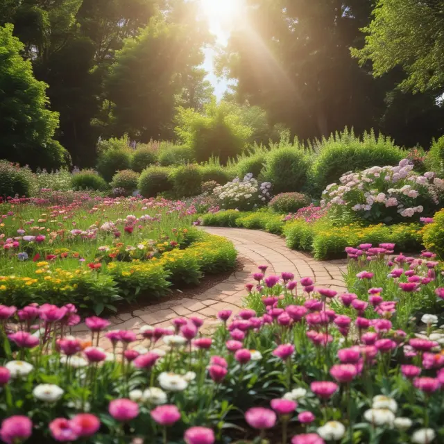 Image of a garden filled with vibrant, blooming flowers symbolizing warranty coverage, surrounded by documents and tools representing proper preparation and maintenance