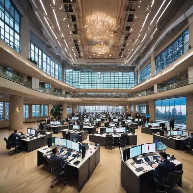 Warsaw Stock Exchange symbolically depicted as a guiding beacon, illuminating the economies of Central & Eastern Europe
