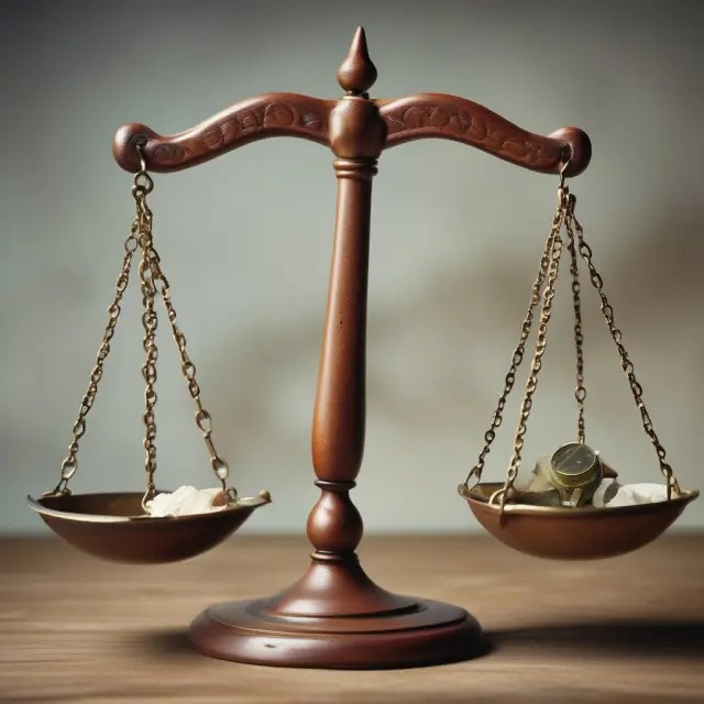 A set of scales balanced between piles of legal documents and financial capital, symbolizing the balance needed for a successful wash-out financing deal.