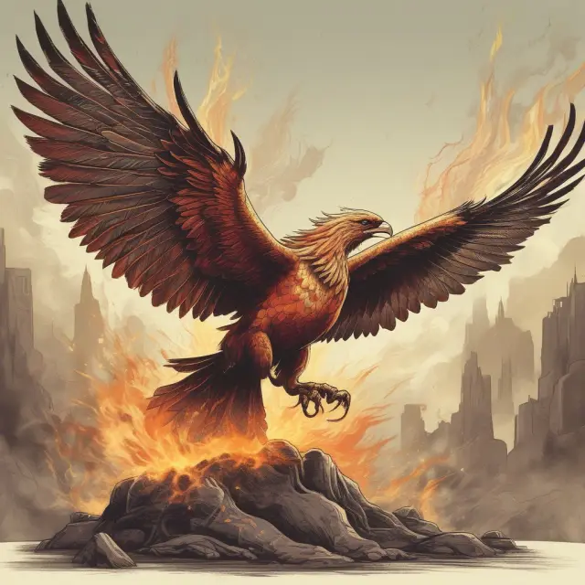 Phoenix symbolizes renewal as it rises above old investors, representing wash-out rounds and new opportunities