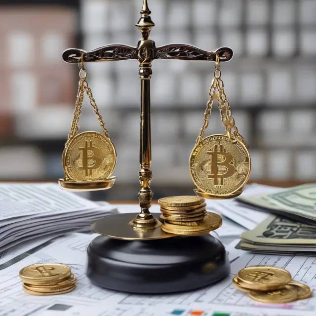Cryptocurrency trader evaluating transactions and IRS documents at a wash sale scale