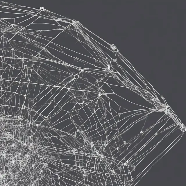 An intricate web connecting economic sectors representing Leontief