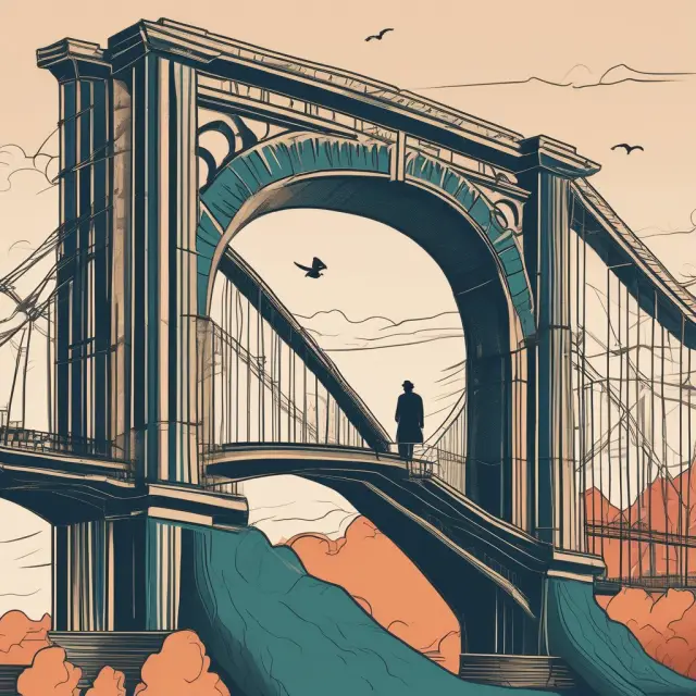 An elegant bridge linking a frozen pension fund (wasting trust) to a newer retirement plan, ensuring a secure and gradual transition for retirees