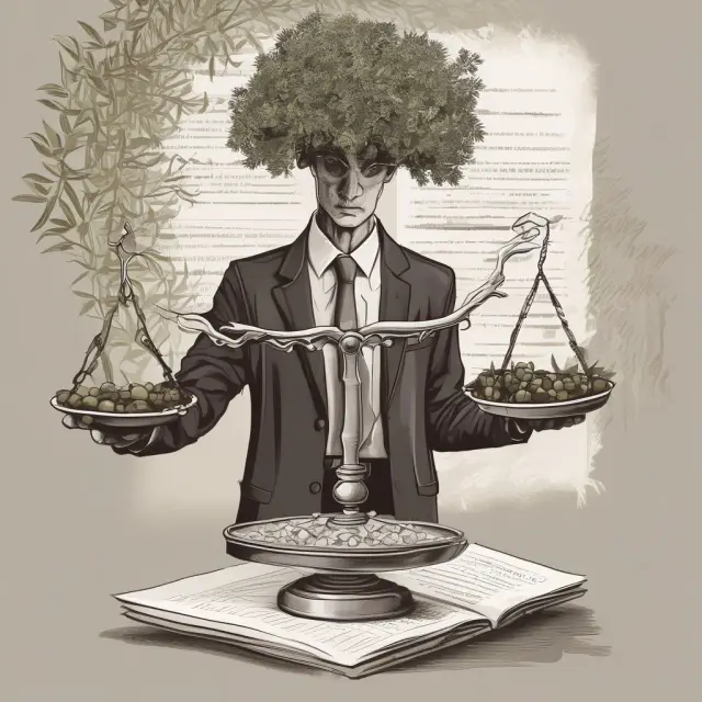 Lawyer adhering to regulations while an olive tree symbolizes the wasting trust
