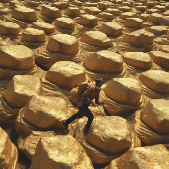 A group of traders meticulously selecting and sorting golden stocks from a vast pile, illustrating the process of creating a personalized stock watchlist