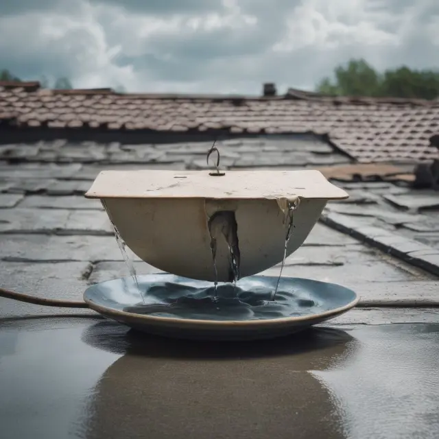 A rental agreement protects a fragile dish on a leaky roof, emphasizing the importance of water damage legal liability insurance for renters