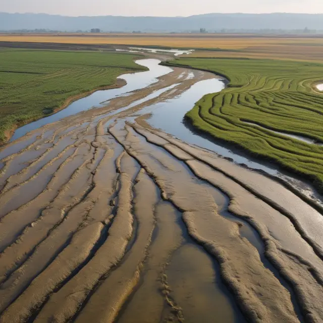 Image of toxic agricultural runoff blending into clear waters, highlighting ongoing concerns for water quality due to pollution sources