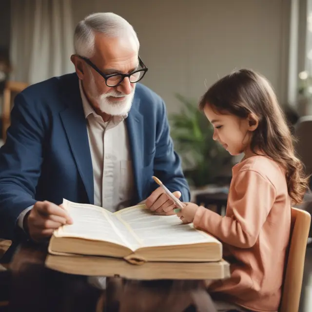 A grandfather transferring wealth through a waterfall concept using whole-life insurance policies to his child, minimizing taxes and avoiding probate issues