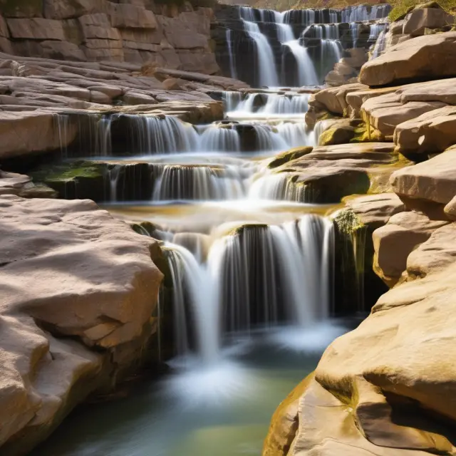 A golden river symbolizing the waterfall concept
