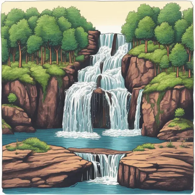 Three water droplets symbolizing Waterfall concept, Trusts, and Gifting on a balance scale. Labeled with their respective advantages: Tax efficiency, Complexity, and Flexibility.