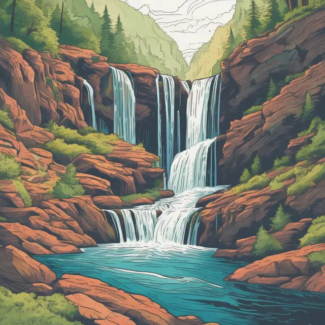 An image of a cascading waterfall symbolizing waterfall payment structure, where higher-priority debts receive funds before lower-tiered ones.