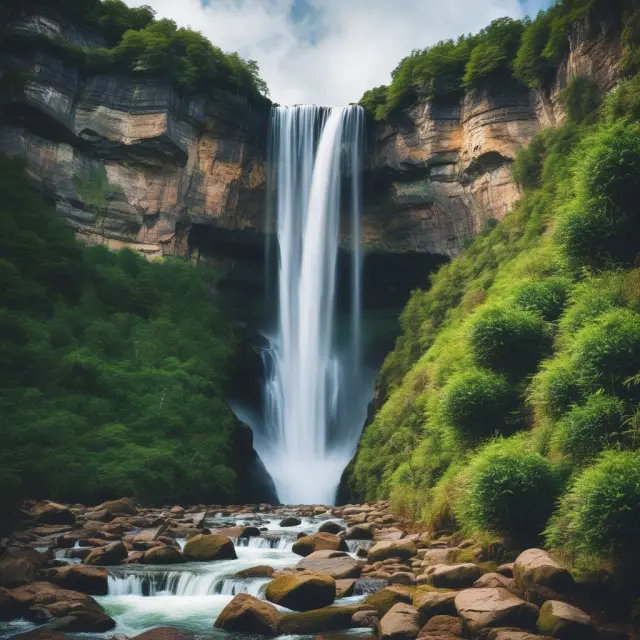 An image of a cascading waterfall representing the systematic allocation of resources towards high-priority debts in a waterfall payment structure