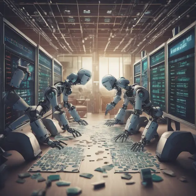 Robots efficiently sorting financial data for institutional investment analysis