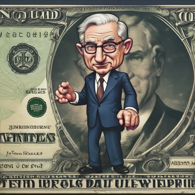Fed chairman controlling currency values using interest rate levers, visualizing economic influence