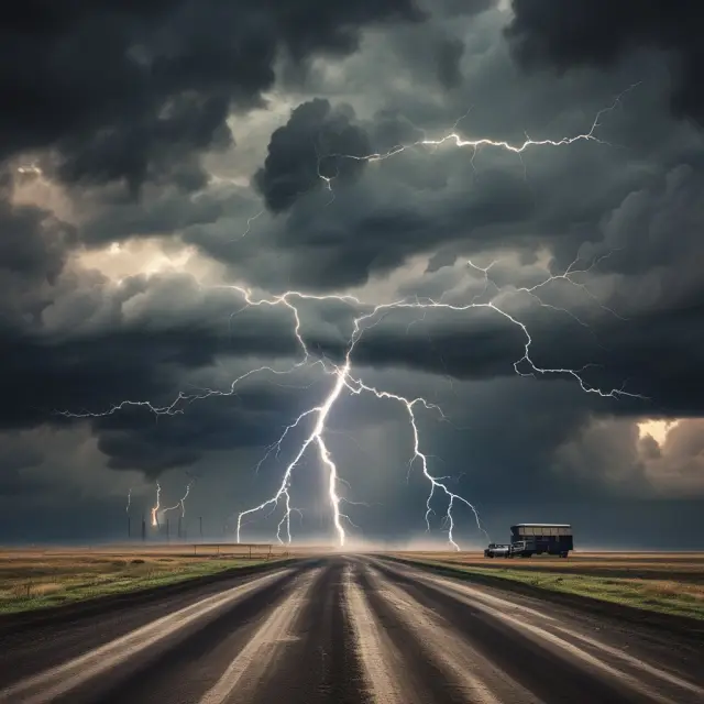 Storm clouds symbolizing weak long selling pressure shaping volatile stock prices