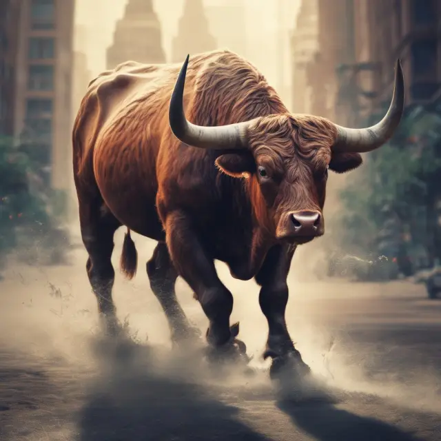 Bull figures bailing out in a wave motion, leaving opportunities for long-term investors