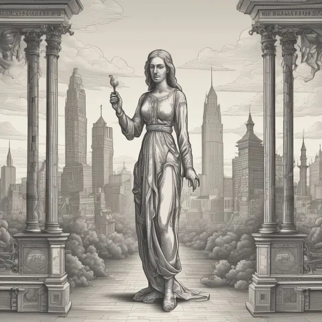 Delicate glass figure symbolizing an economic weak sister, contrasted against a stable economic landscape to emphasize the risks and importance of monitoring such countries.
