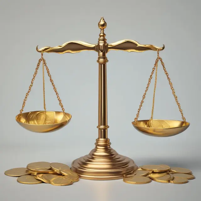 Two scales balance economic growth and wealth tax, with gold coins representing the potential impact on both sides.