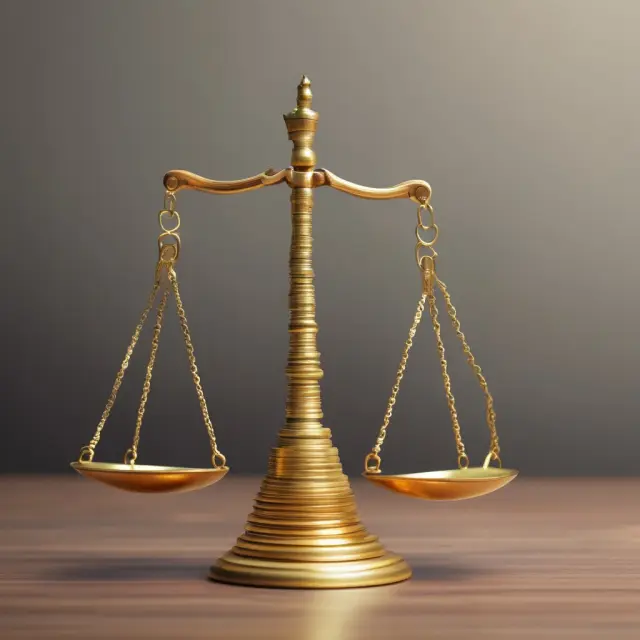 Golden scale weighing net worth against a smiling face, illustrating the relationship between wealth and happiness.