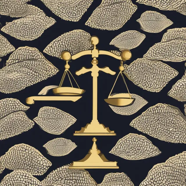Image: Two golden scales balancing income inequality and generational wealth, highlighting their impact on societal mobility.