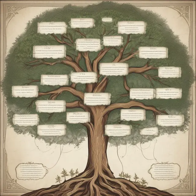 Image of a sprawling family tree illustrating the transfer and impact of generational wealth on families and social structures