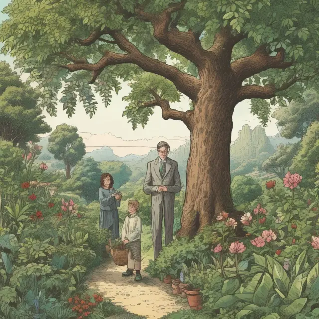 Wealth manager tending to a thriving garden of diverse financial products and services