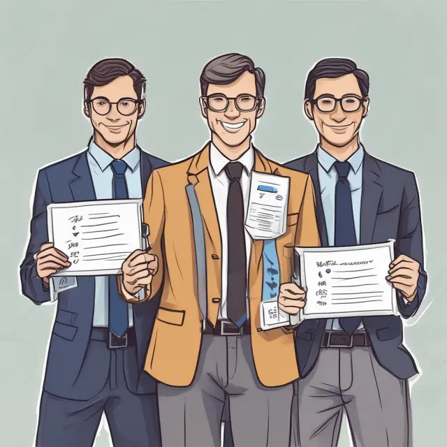 Image of three wealth managers displaying their respective certifications: CFP, CFA, and PFS