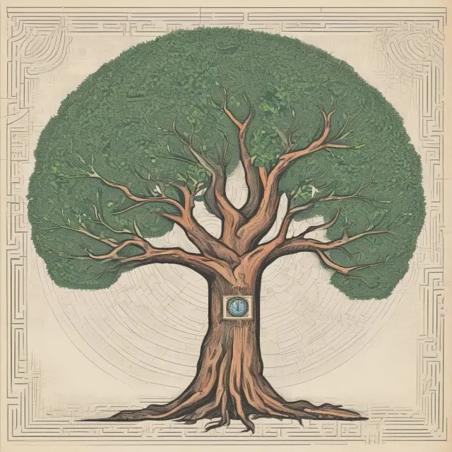 Image of a tree with roots symbolizing education and branches representing various financial certifications. Ethical considerations are depicted as a winding path surrounding the tree.