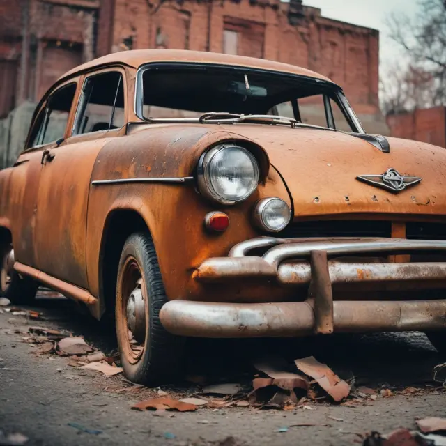 Old car symbolizing wear and tear versus insurance company representing covered events