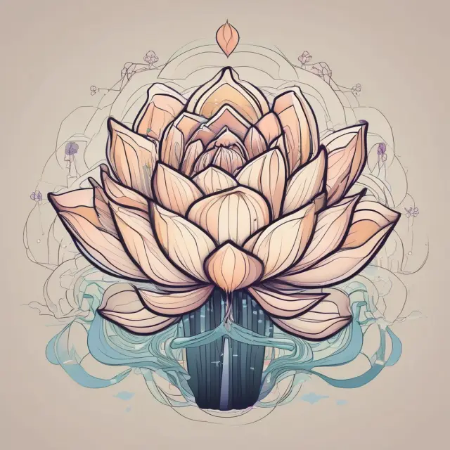 A lotus flower blooming amidst a pool of data streams symbolizes the emergence and impact of fitness trackers as the first wave of wearable technology.