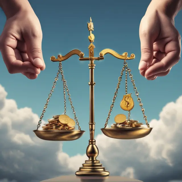 Golden weather vane transferring coins between two scales - weather derivatives managing risks for institutional investors