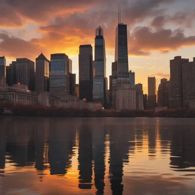 CME sunrise scene with temperature charts emerging from the water, representing the transparency and importance of CME-traded weather futures.