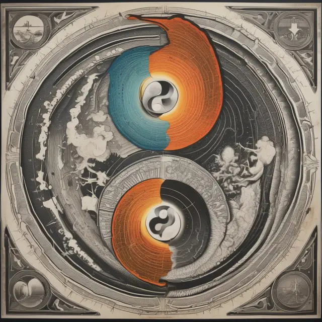 A metaphorical yin-yang representation of Heating Degree Days (HDD) and Cooling Degree Days (CDD), symbolizing industries adapting to varying climate conditions through weather futures contracts.
