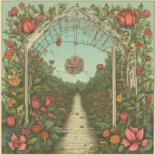 Image of a vibrant garden filled with flowers representing Netflix, Twitter, and YouTube, symbolizing their growth in the digital landscape