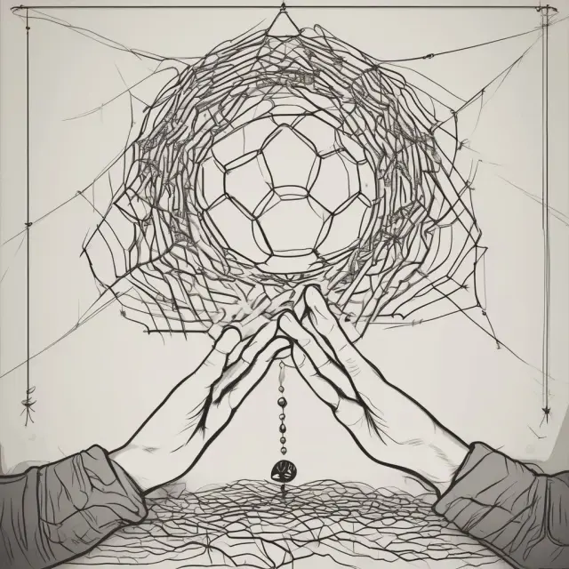 Two hands releasing a single ball symbolizing syndication, with intertwined roots illustrating the connection between traditional and web syndication