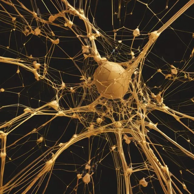Golden web connecting finance sites to aggregators, illustrating the power of web syndication