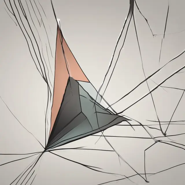 Visualization of a chart with converging trend lines forming a wedge shape
