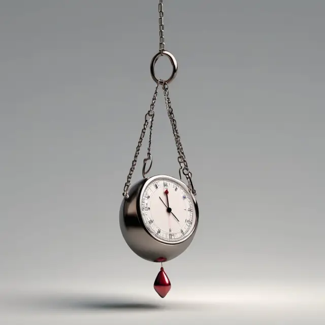 Image of a pendulum swinging back and forth between Friday and Monday, representing the reverse weekend effect in finance.