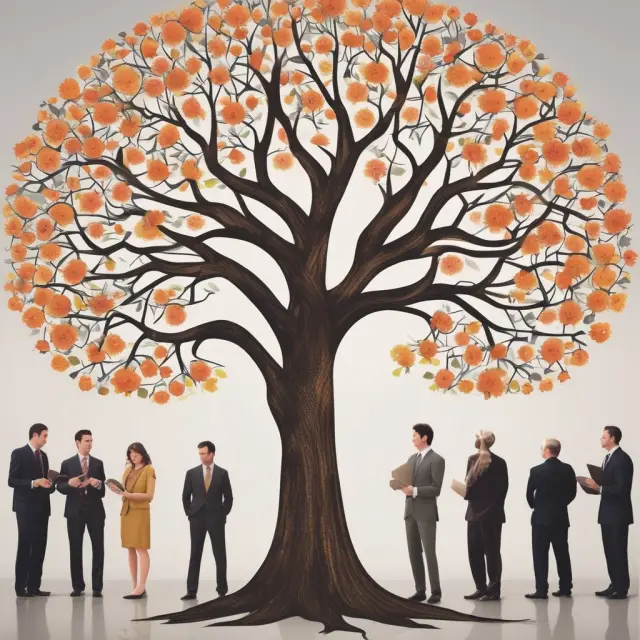 A tree sprouting golden leaves representing MBA members, symbolizing growth and diversity within the mortgage industry
