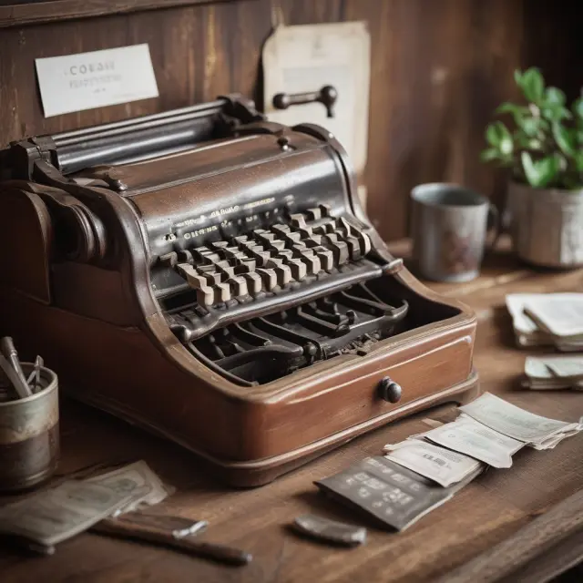 Vintage cash register accumulating weekly premium insurance payments, representing long-term investment and growth