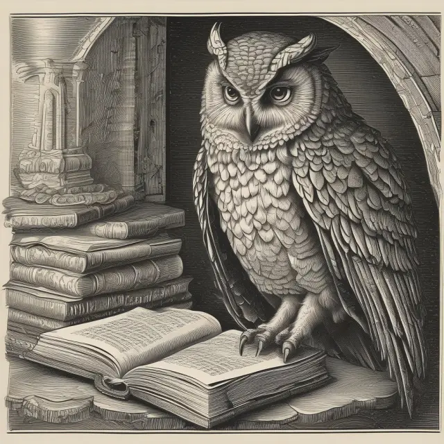 An owl examines both a stack of weekly and daily stock charts for comprehensive financial analysis